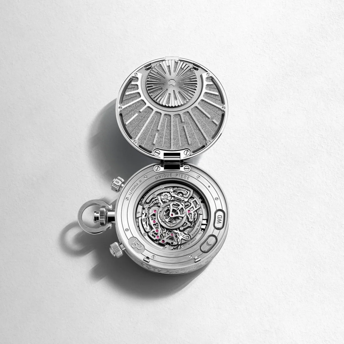 Side view of the Audemars Piguet pocket watch case