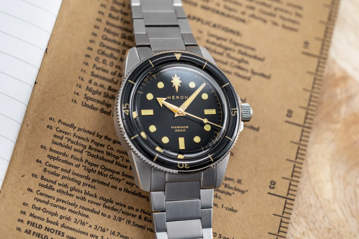 Héron Marinor MkII watch case with sapphire bezel