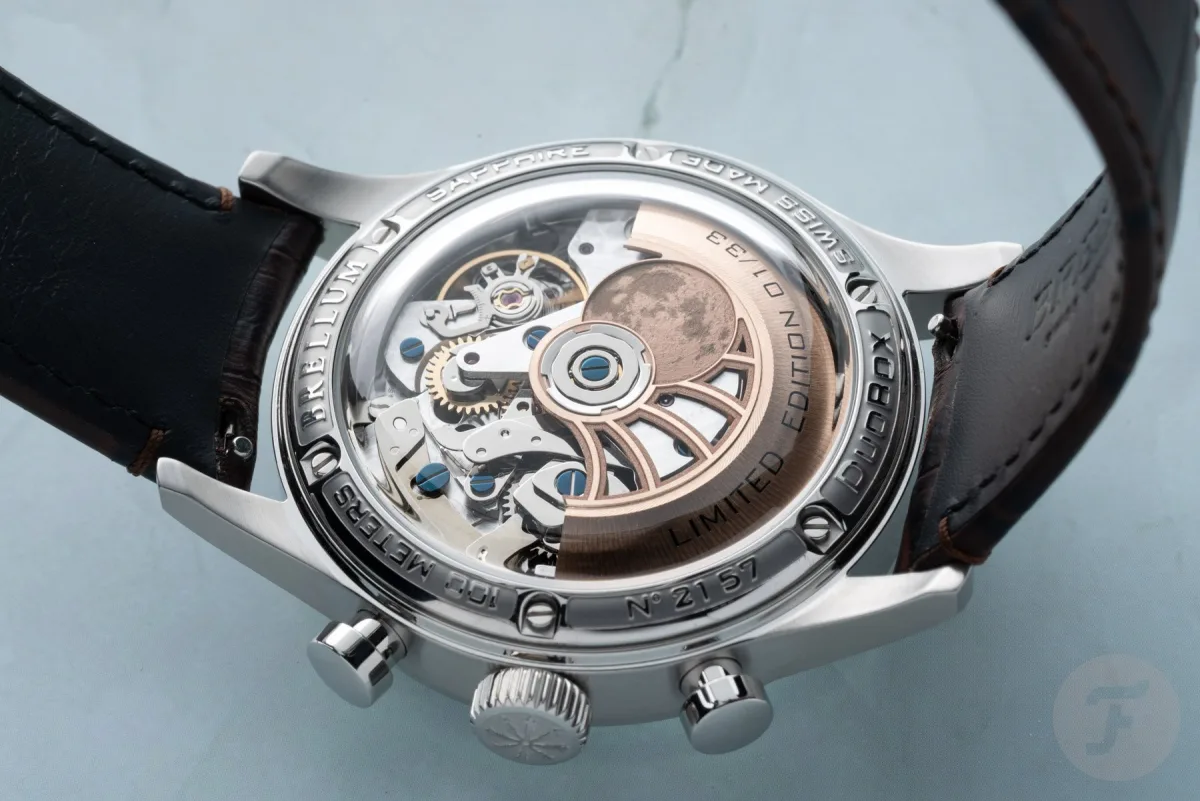 Brellum Duobox Triple Calendar Moonphase Ice Blue with luminescent features