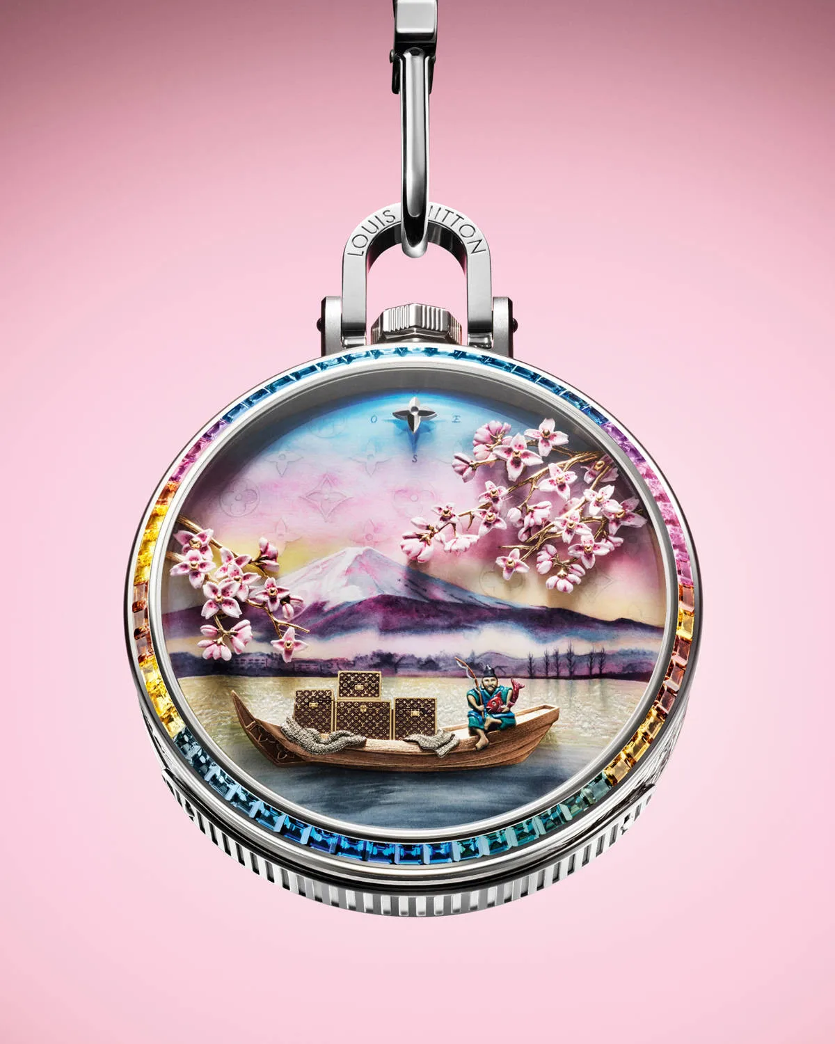 Escale au Mont Fuji pocket watch with Japanese design.