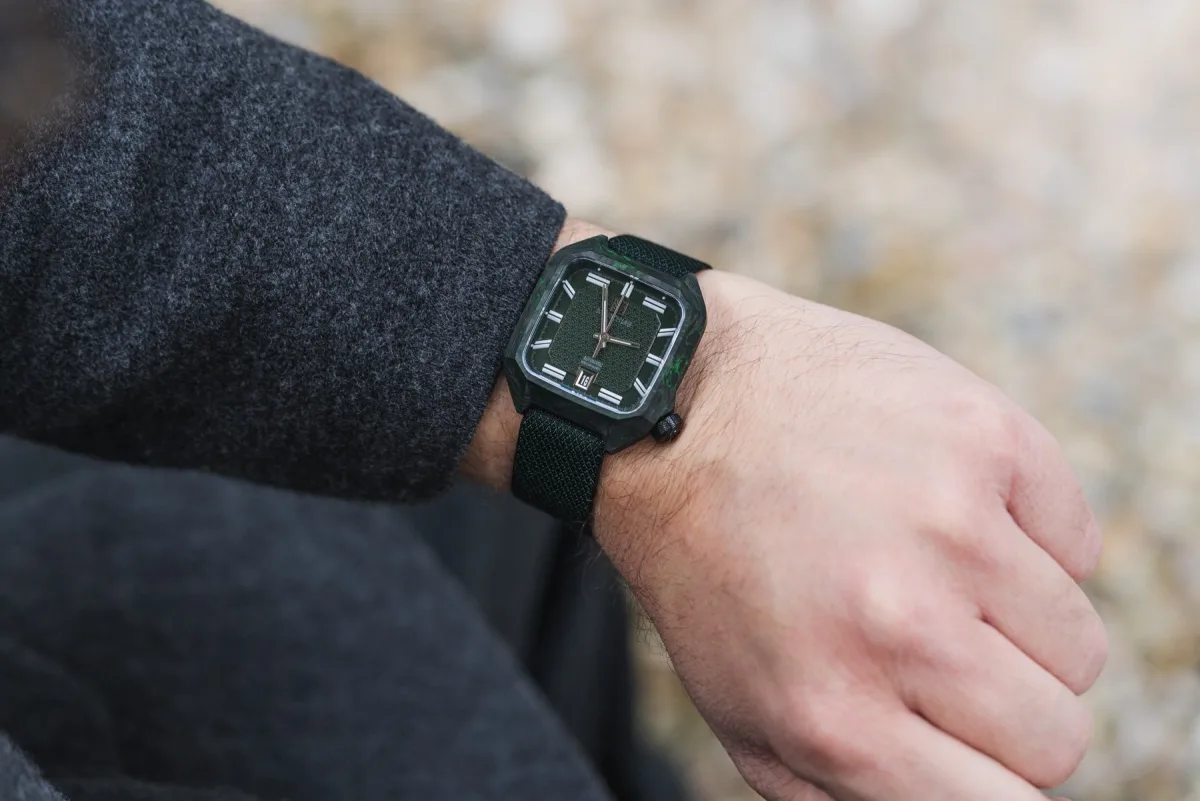 Wrist shot of March LA.B AM2 Nyctalope Carbon watch