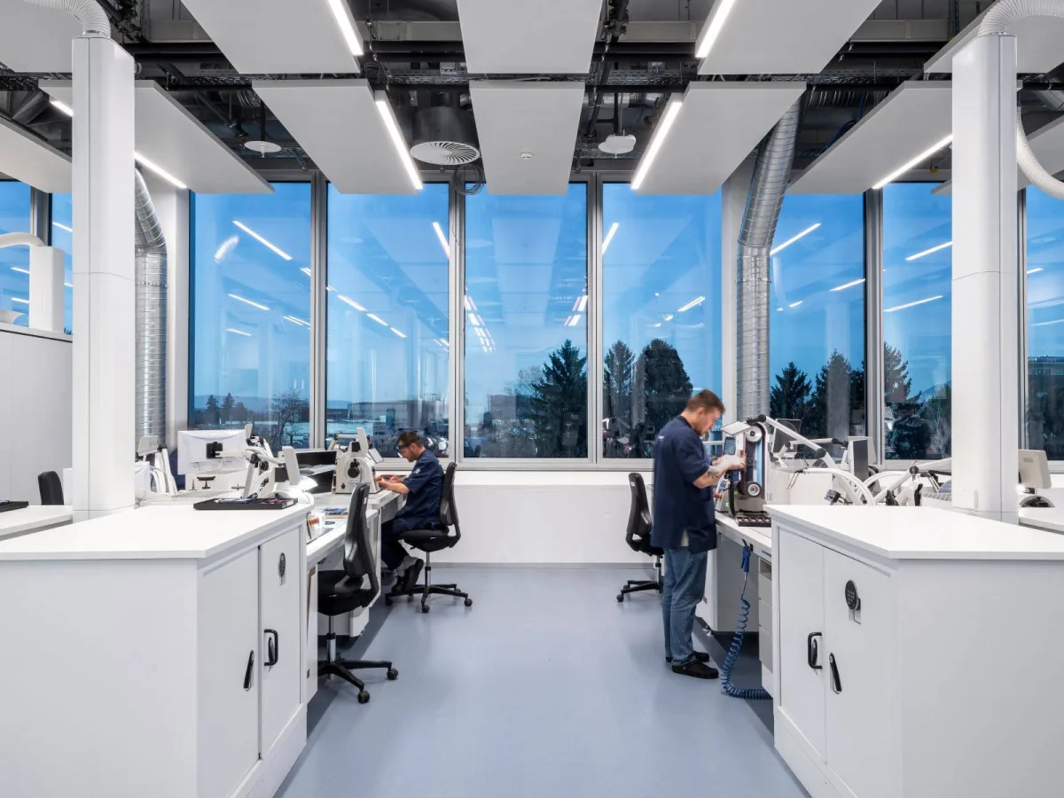 Interior of the Audemars Piguet manufacture showcasing production areas