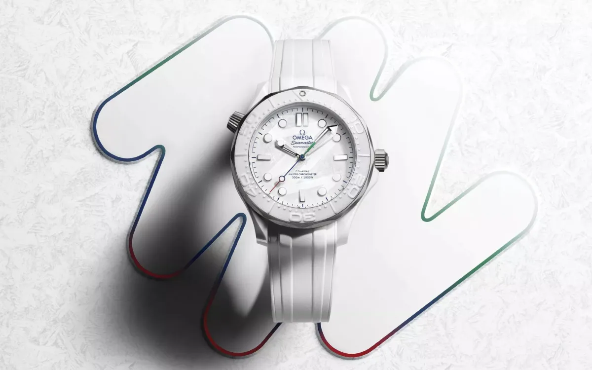Omega Seamaster Diver 300M Milano Cortina 2026 in white ceramic