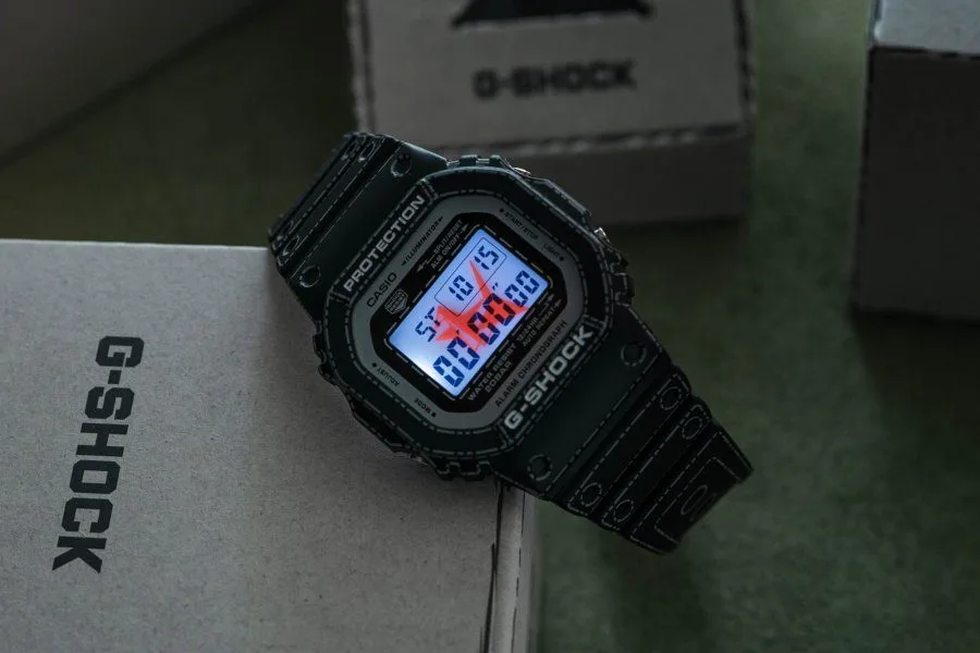 Origami fold details on G-SHOCK bracelet