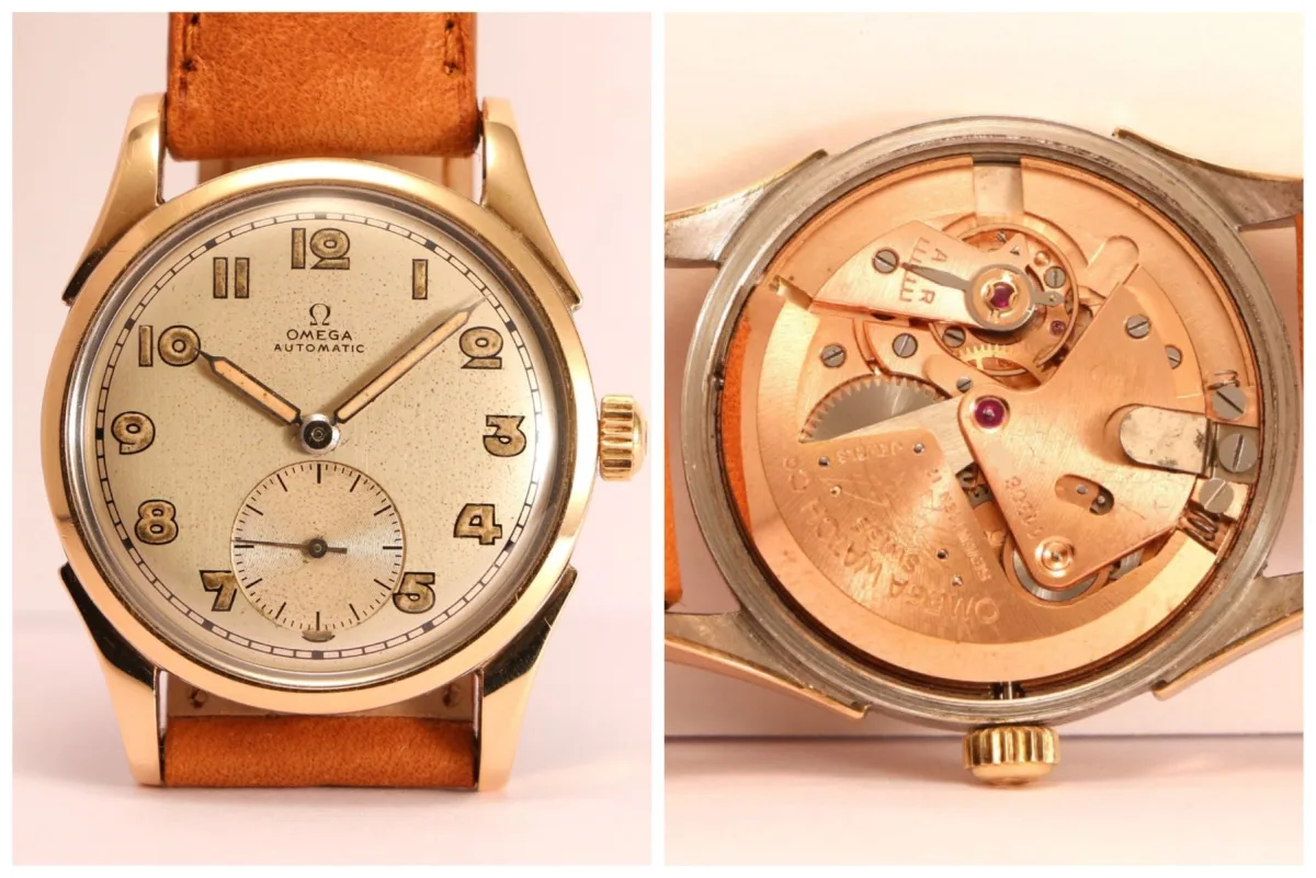 Vintage Omega bumper watch caliber