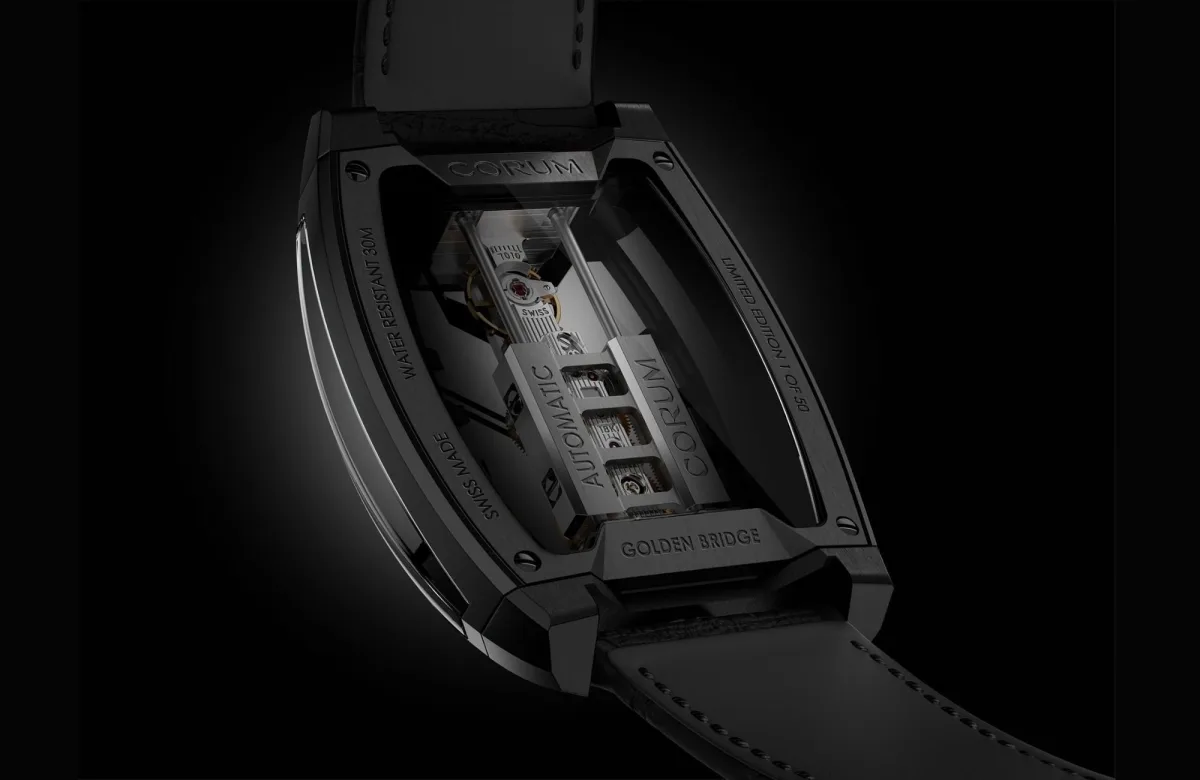 Corum Golden Bridge with linear winding system