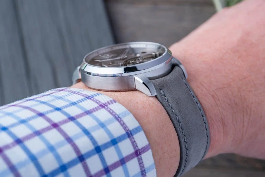 Peacock Witness dial with depth and texture