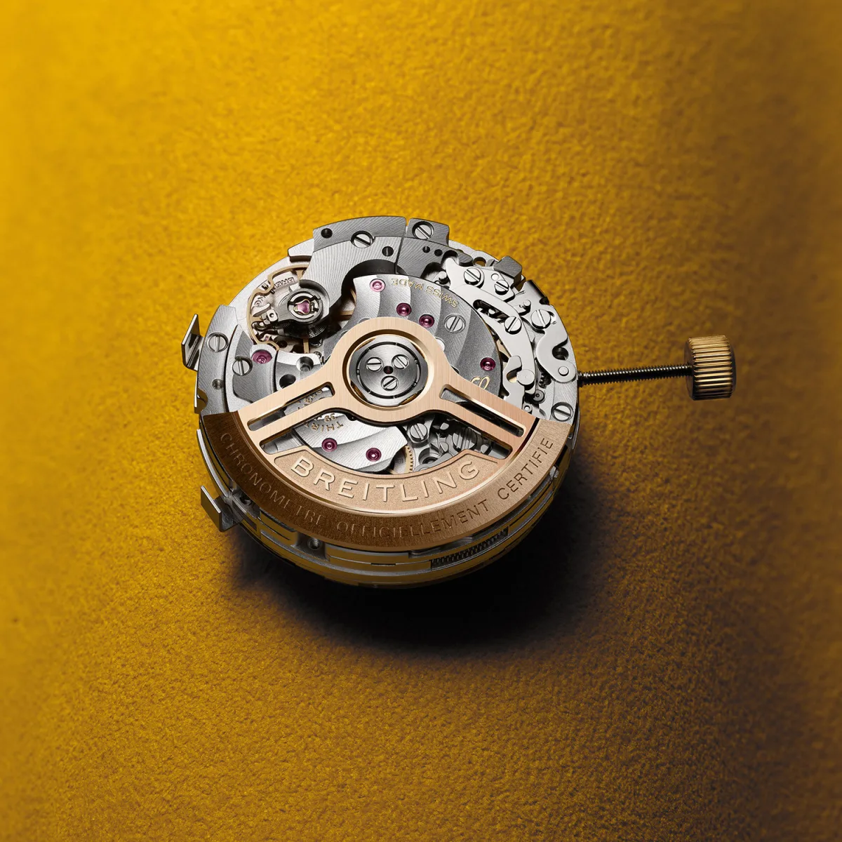 Breitling B19 caliber with 18-carat red gold rotor