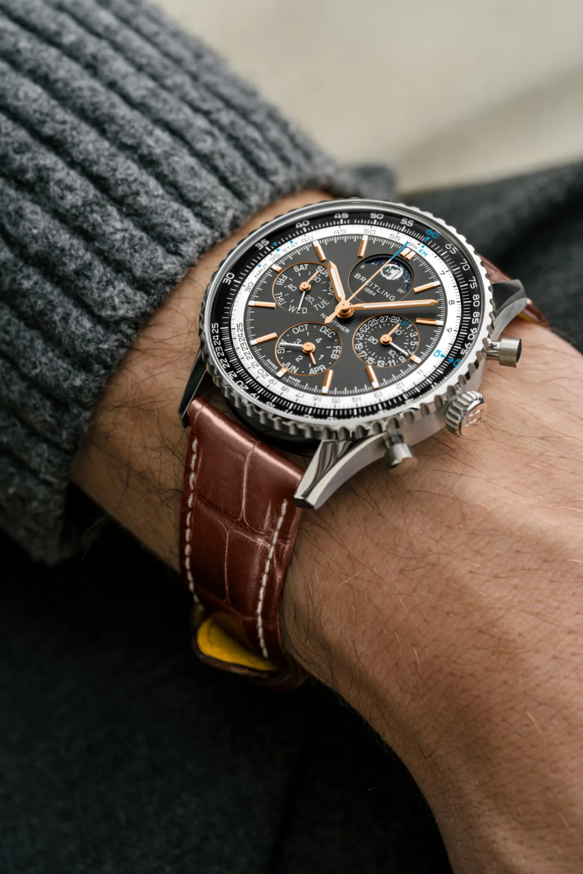 Steel-cased Breitling Navitimer with anthracite dial