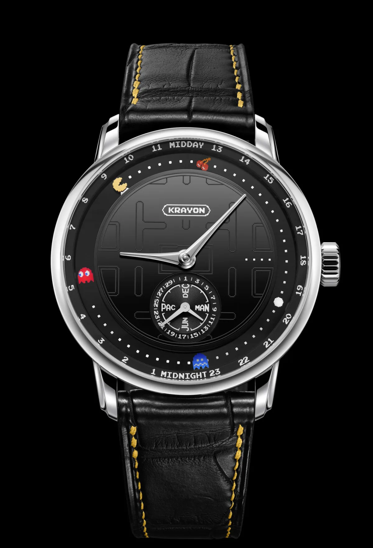 Krayon PAC-MAN watch with unique game-themed dial