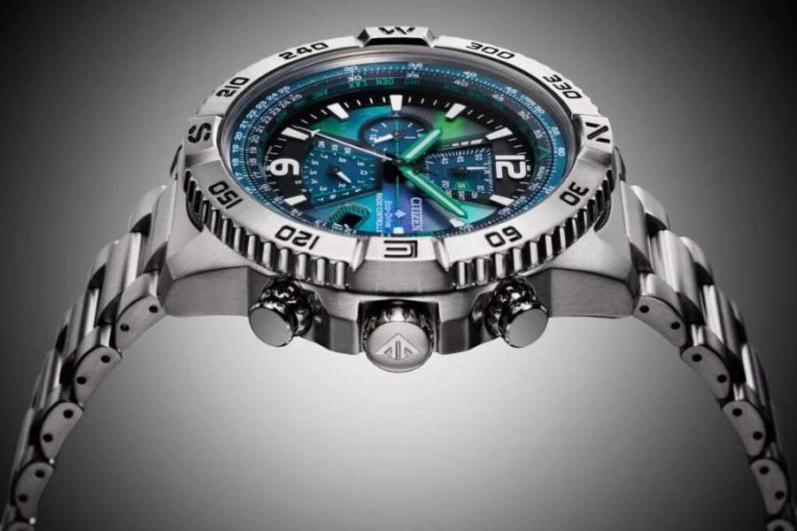 Navigational features of Citizen Promaster Navihawk A-T highlighted