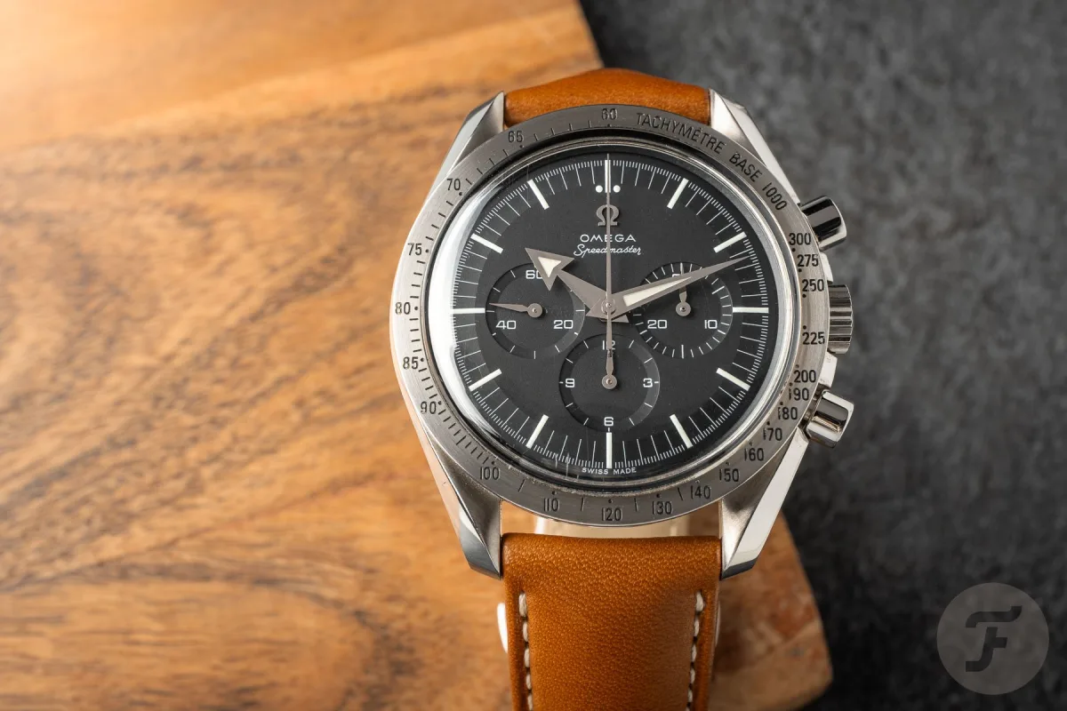 Omega Speedmaster models on a display