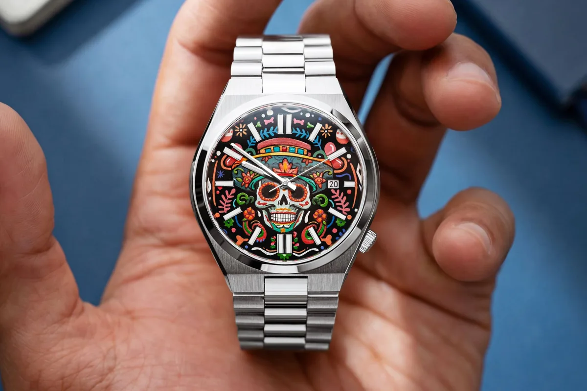 Back view of Citizen Tsuyosa Calavera showing automatic movement