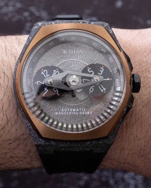 Titan Stellar Wandering Hour Automatic watch in full view