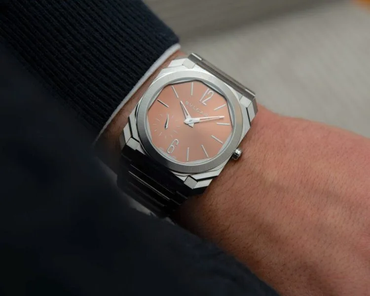 Octo Finissimo Automatic on wrist under shirt