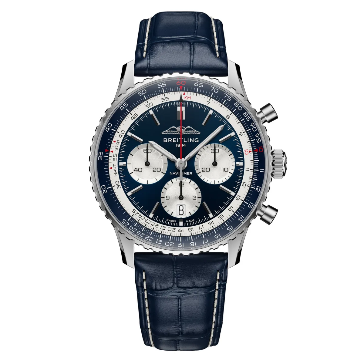 Alligator leather strap for Breitling Navitimer B01