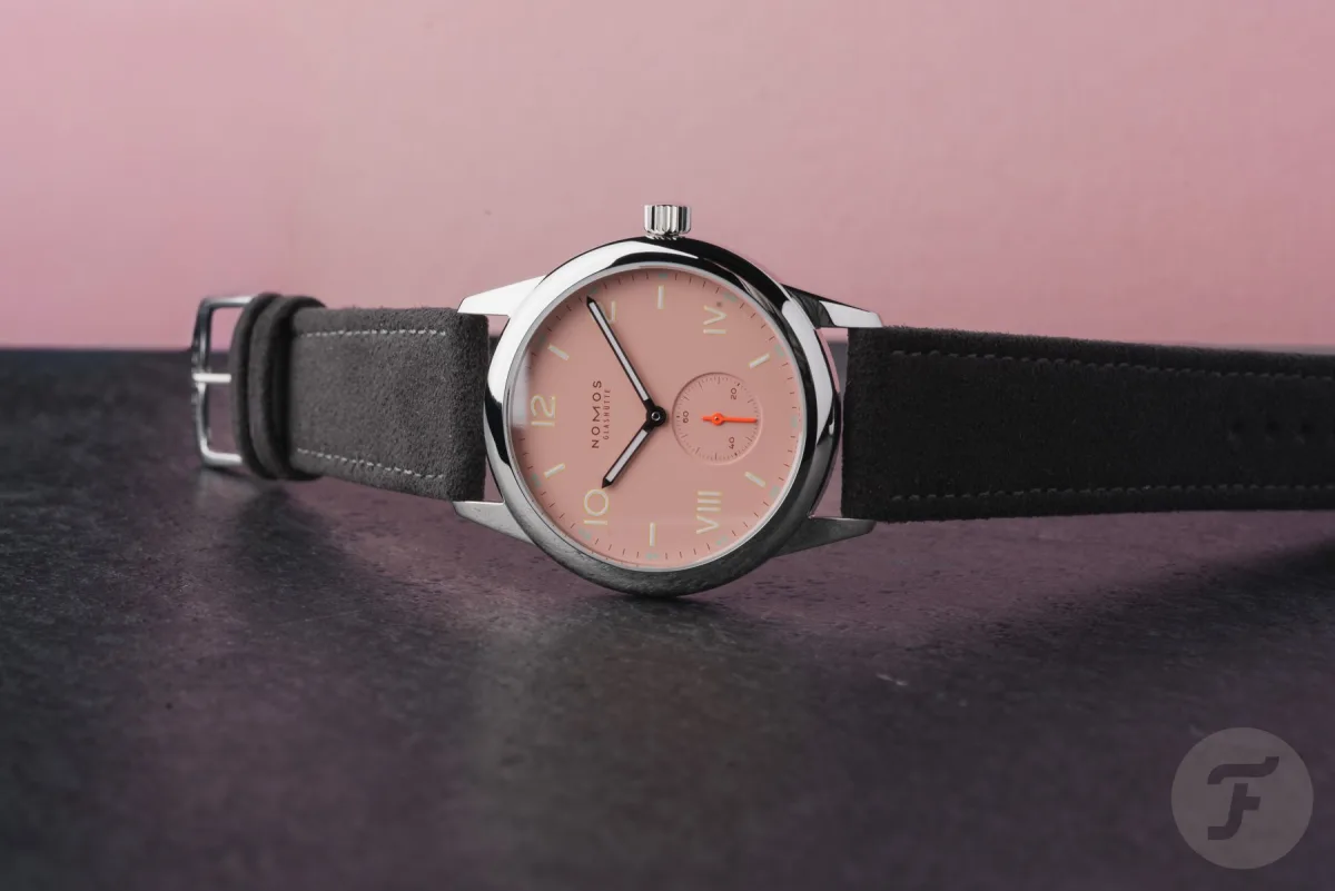 Nomos Club Campus Full Rose watch with pink dial