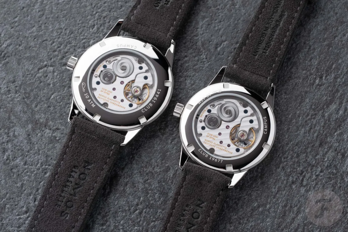 Close-up of Nomos DUW 4001 movement