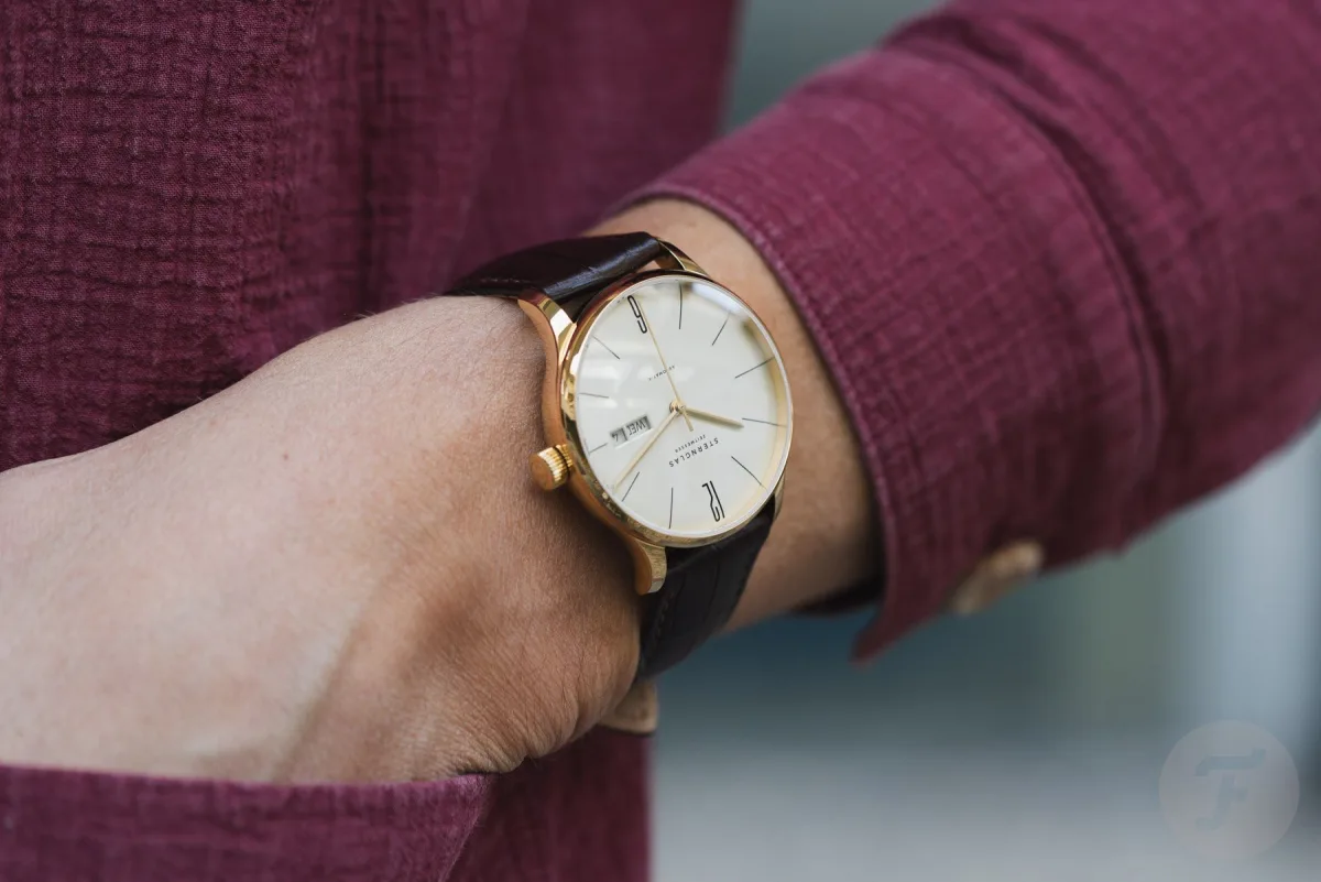 View of Miyota 8205 movement through the case back