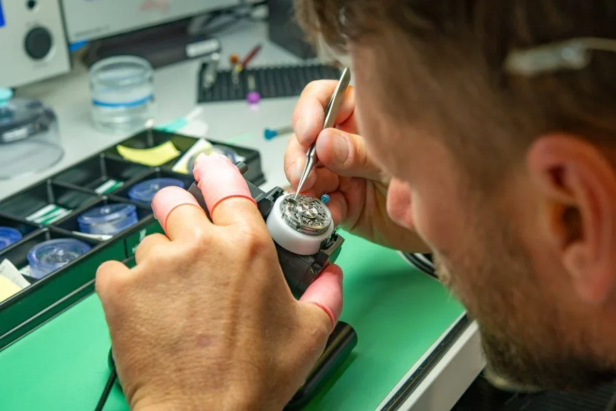 Exclusive luxury watch with gemstone setting