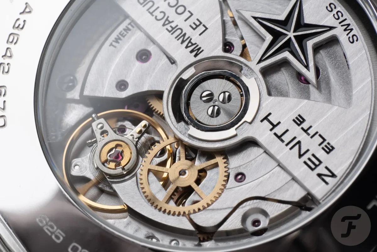 Finishing details of the Zenith Elite 670 movement