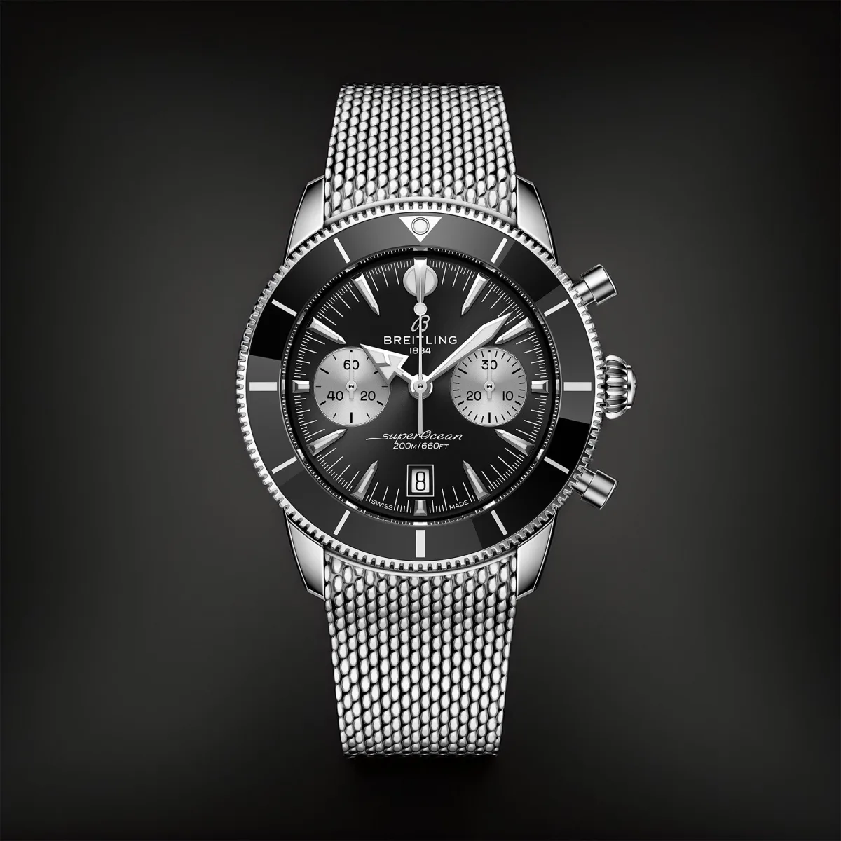 Breitling SuperOcean Heritage B01 42 with black rubber strap