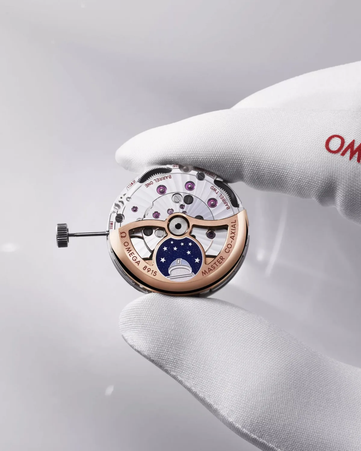 Omega Grand Luxe caliber with white gold medallion