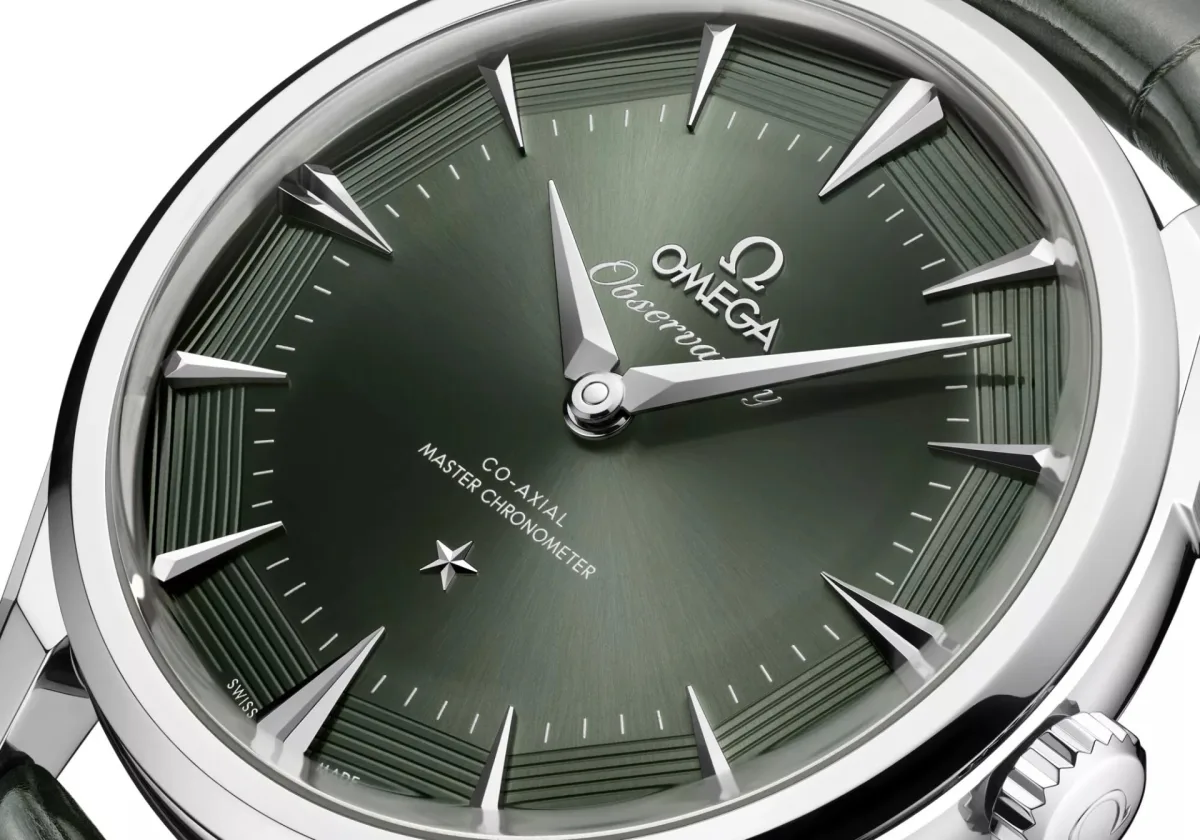 Omega O-MEGASTEEL watch with blue dial