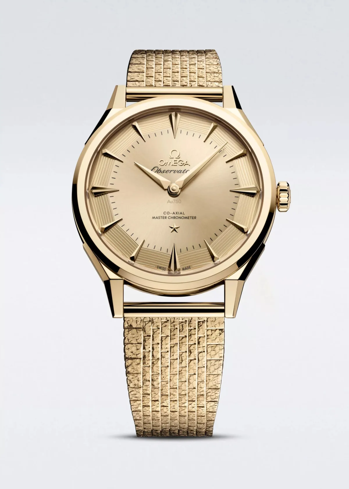 Omega Moonshine gold watch with leather strap