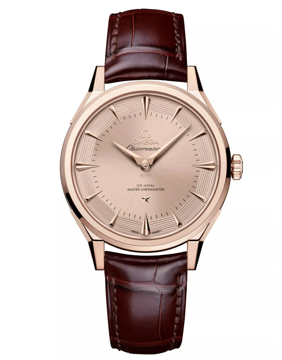 Omega Sedna and Canopus gold watches with leather straps