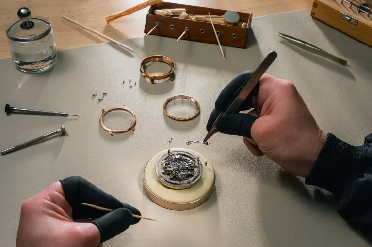 Swiss made inscription on Girard-Perregaux watch