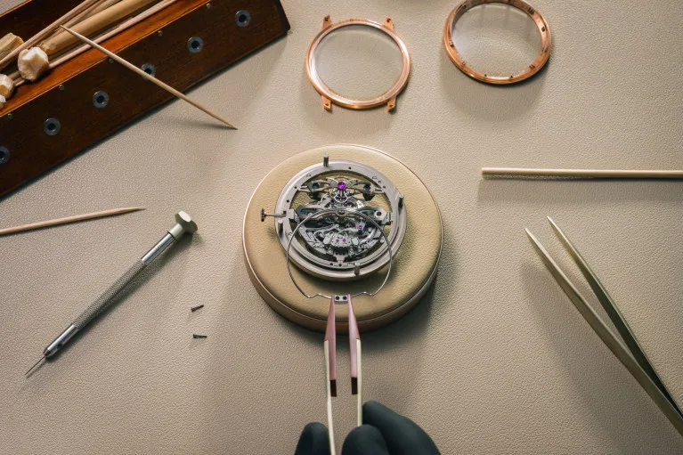 Girard-Perregaux watch showcasing open mechanism