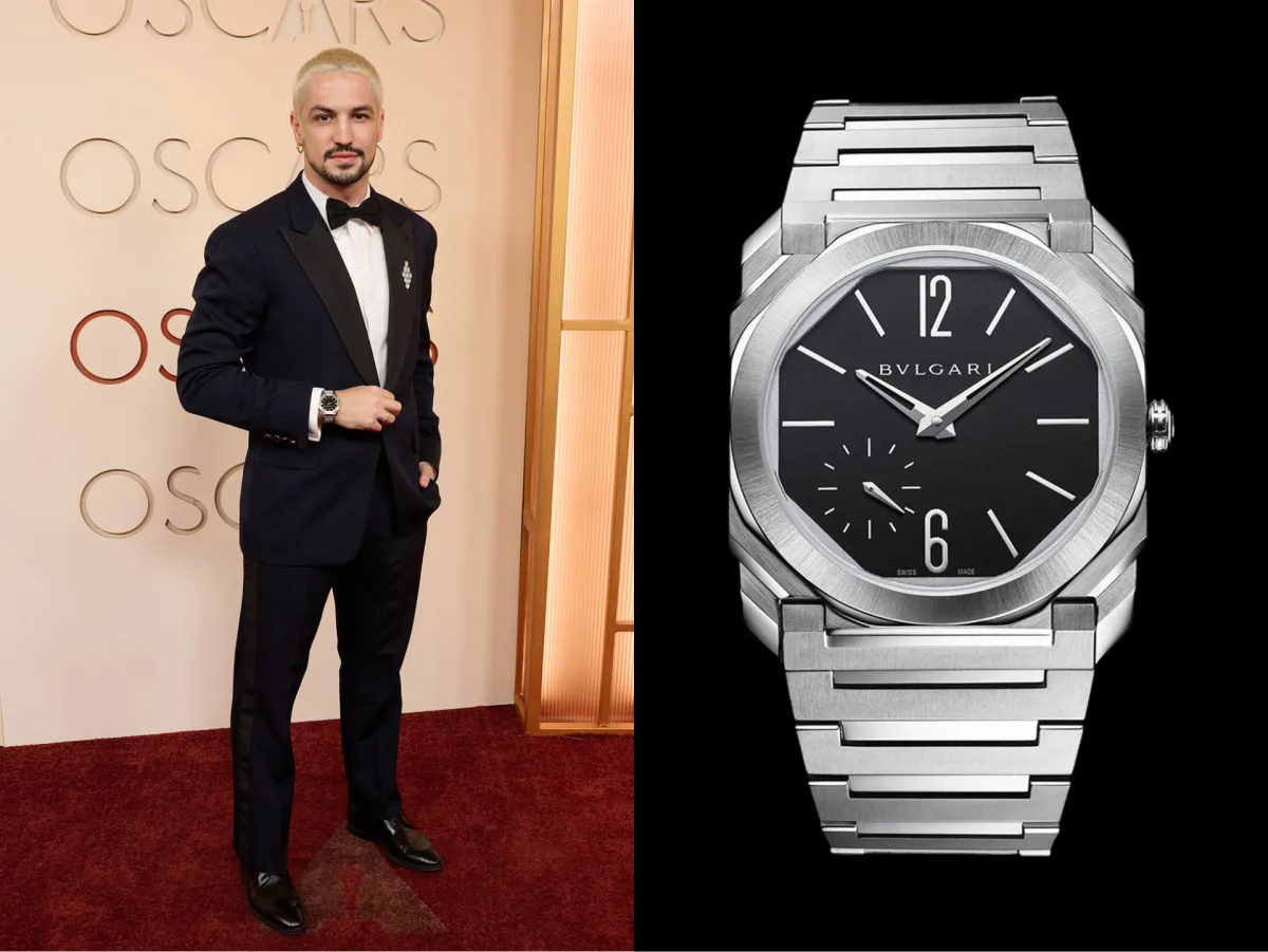 Gabriel Leone wearing Bvlgari Octo Roma