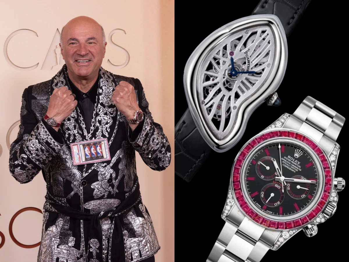 Kevin O'Leary with Cartier Crash Skeleton and Rolex Daytona
