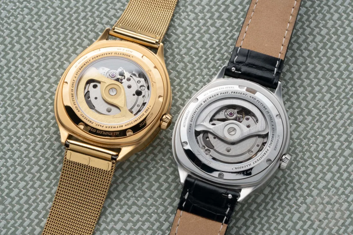 Semicolon Anachron gold-tone version on mesh bracelet