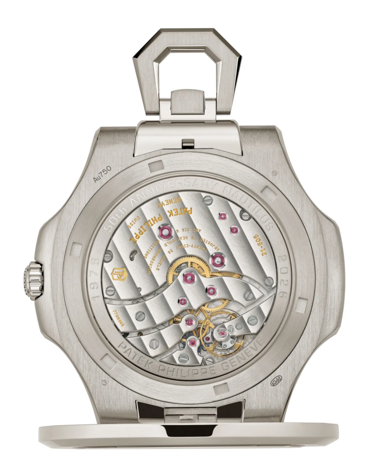 Patek Philippe Nautilus 958G-001 pocket watch on display