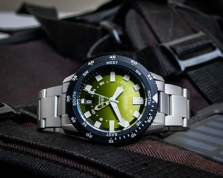 Close-up of Nodus Sector Deep Pioneer dial