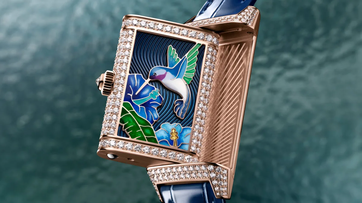 Reverso One Hibiscus Syriacus with enamel and diamonds