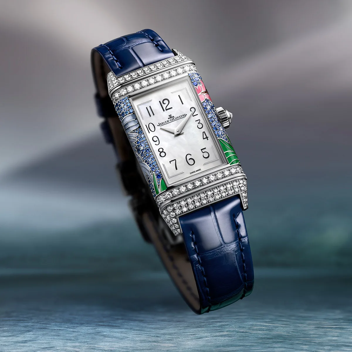Reverso One Sakura with crane and cherry blossom