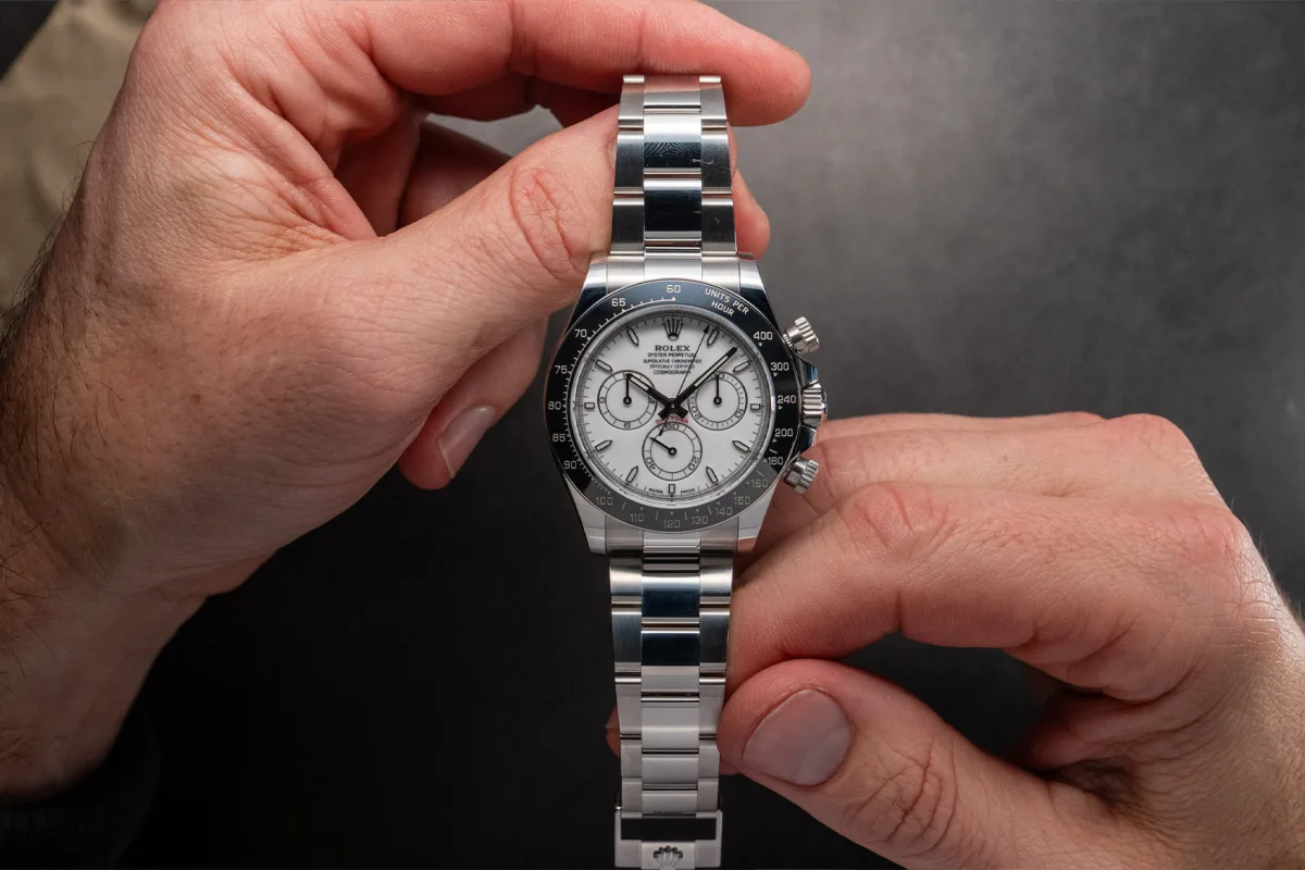 White enamel dial of the Daytona 126502