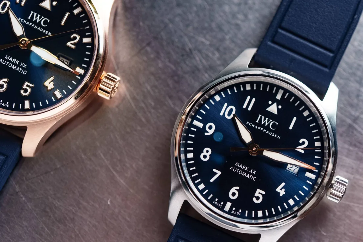 IWC Le Petit Prince Mark XX blue sunburst dial with gold-plated hands