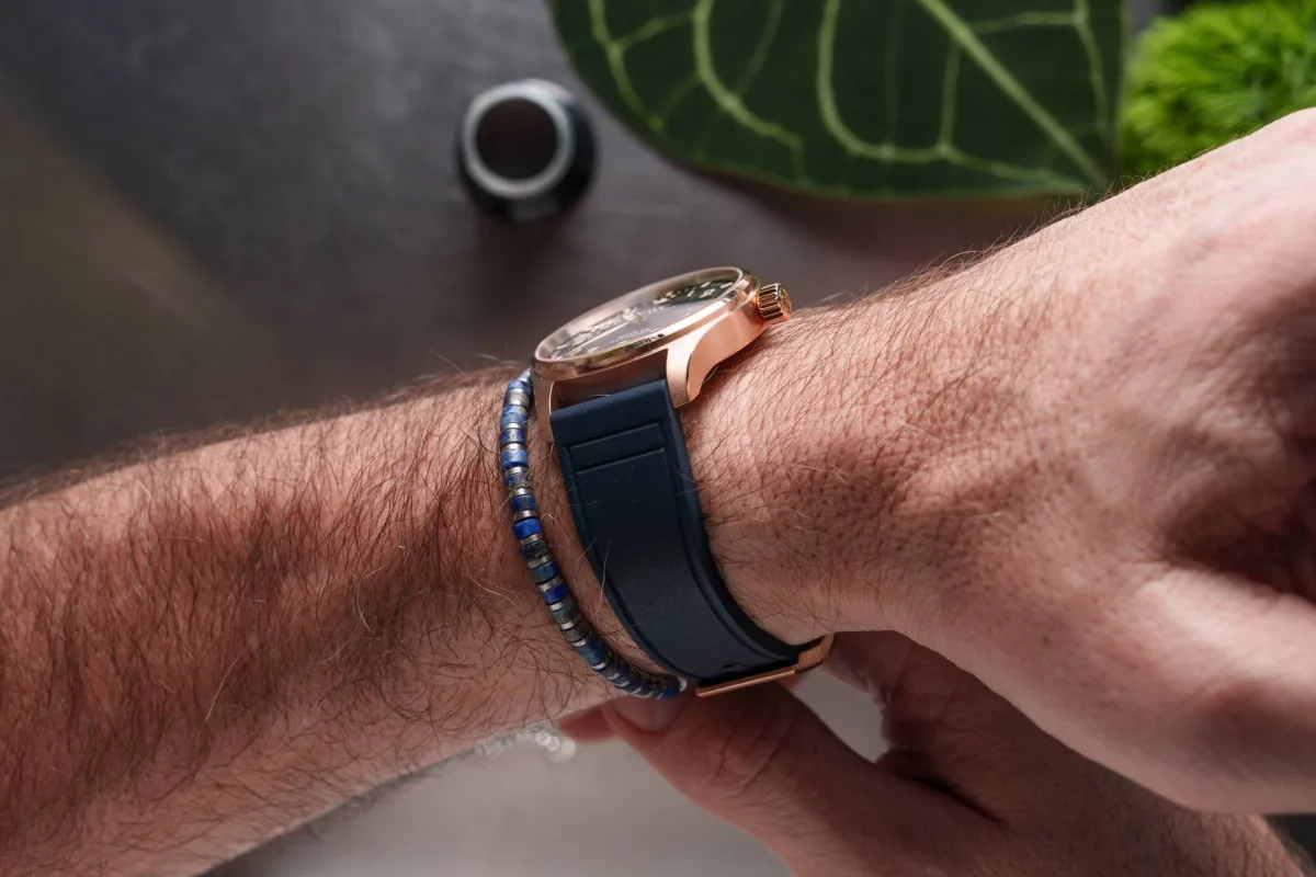 IWC Le Petit Prince Mark XX blue rubber strap with steel clasp