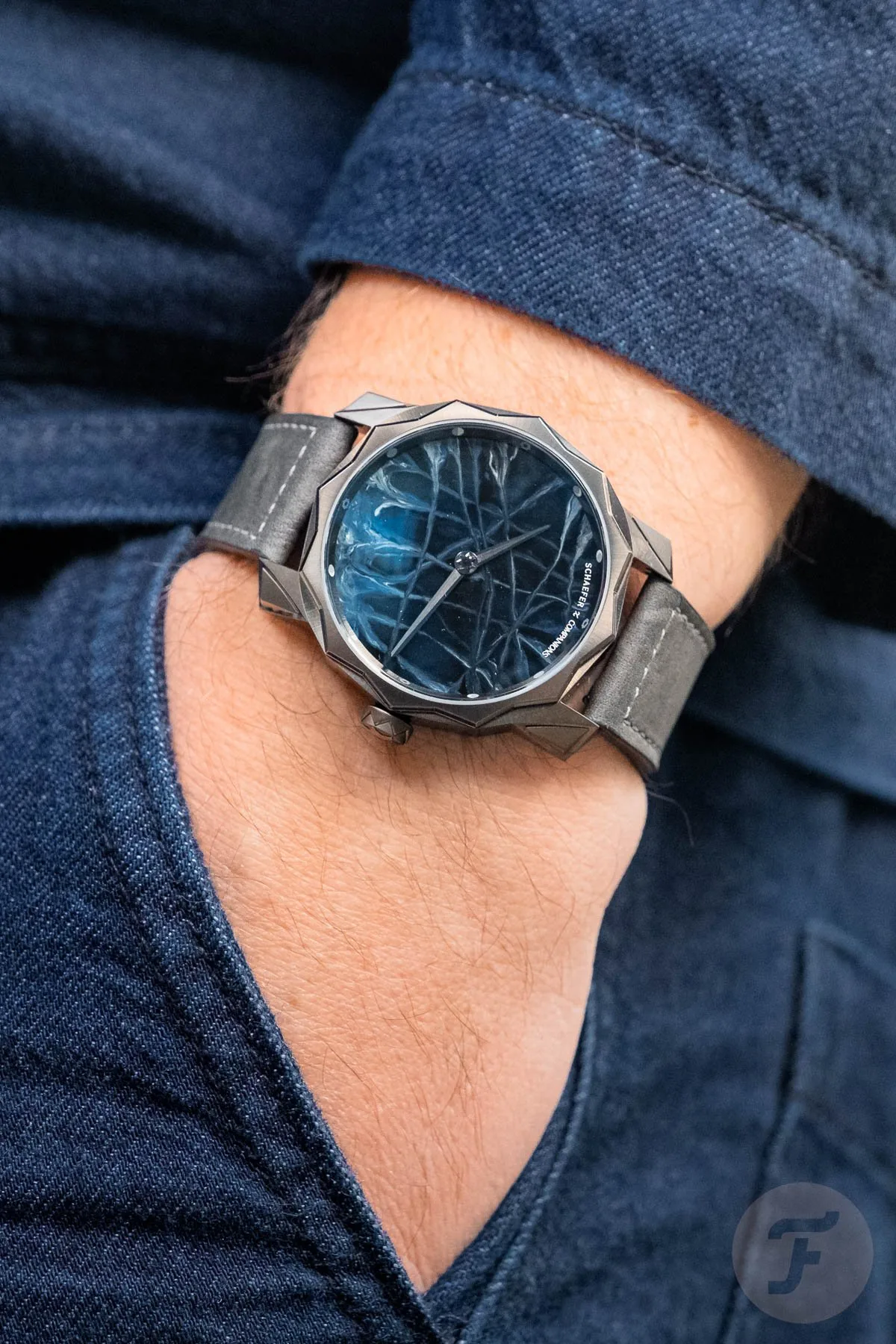 Detailed view of the movement's finish and rotor