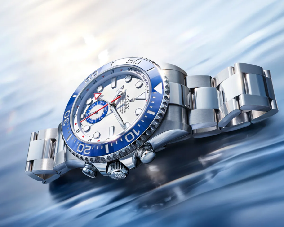 Close-up of Rolex Yacht-Master II watch face