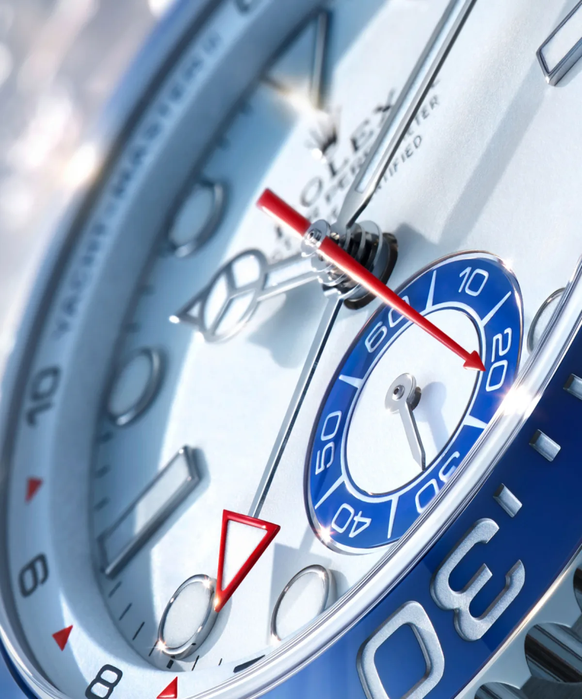 Side view of the Rolex Yacht-Master II on display