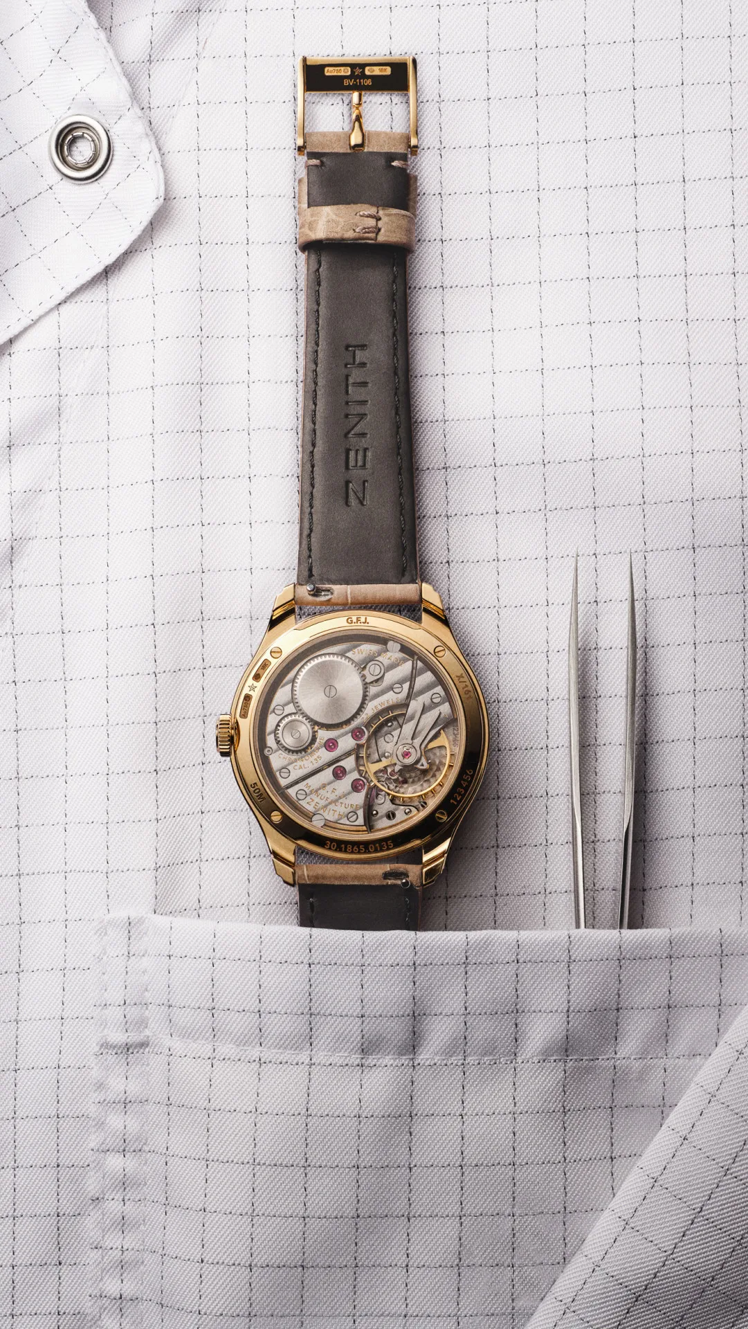 Zenith G.F.J. Bloodstone case details