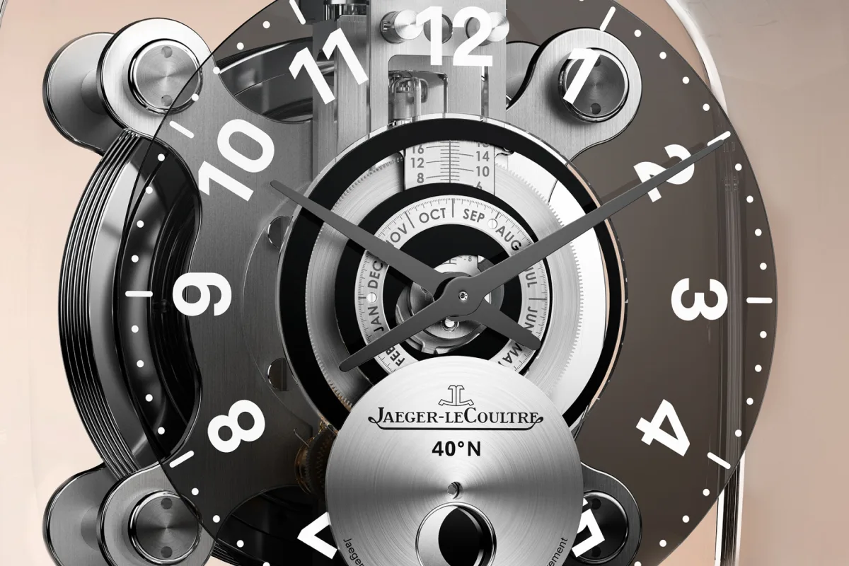 Close-up of Jaeger-LeCoultre Atmos Designer 568 dial