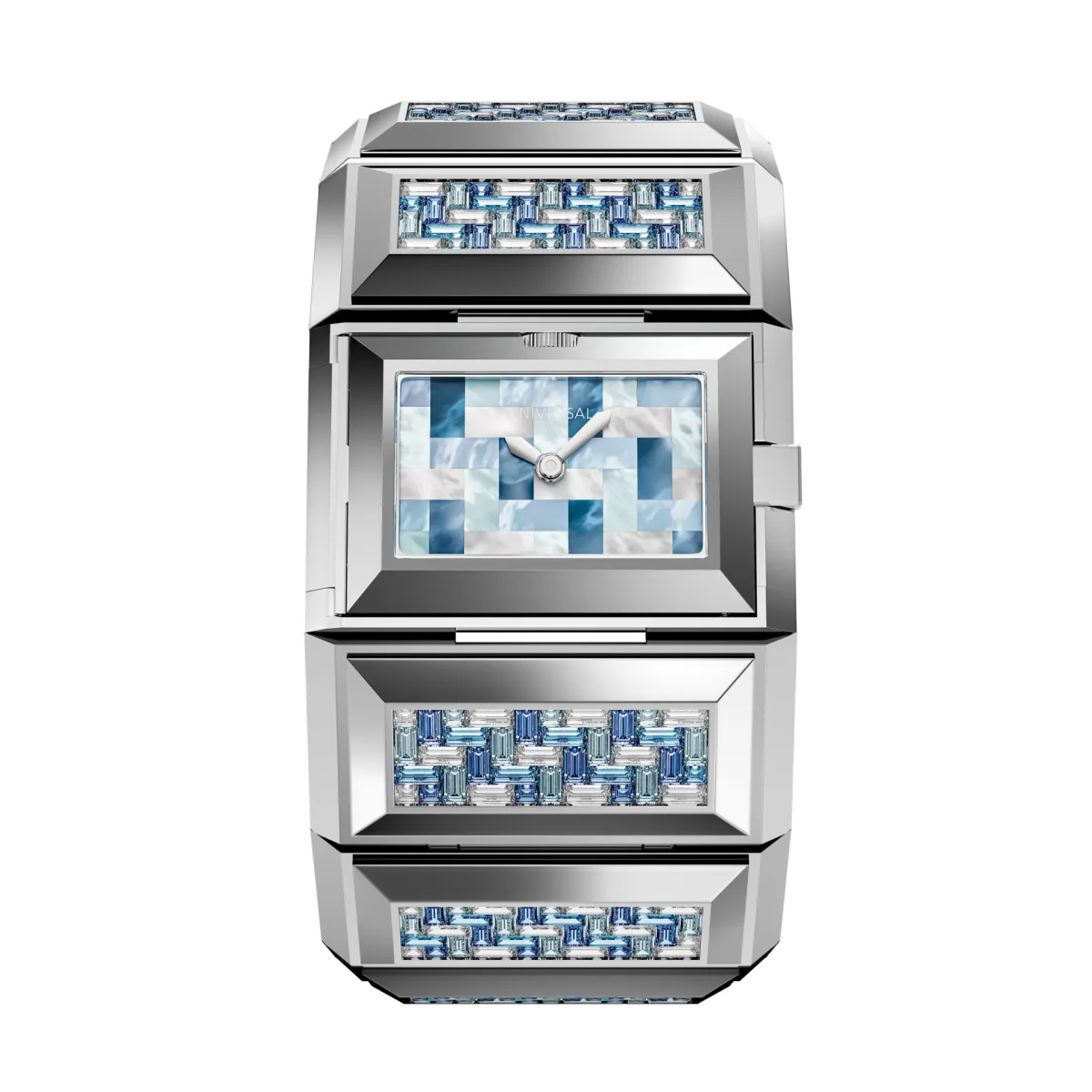 Mini Cabriolet with white gold case and herringbone motif