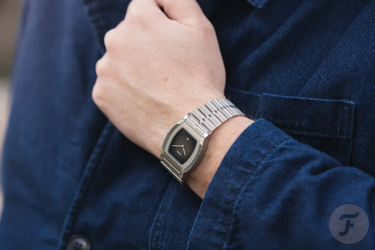 Wrist shot of Maen Grand Tonneau Ultra-Thin