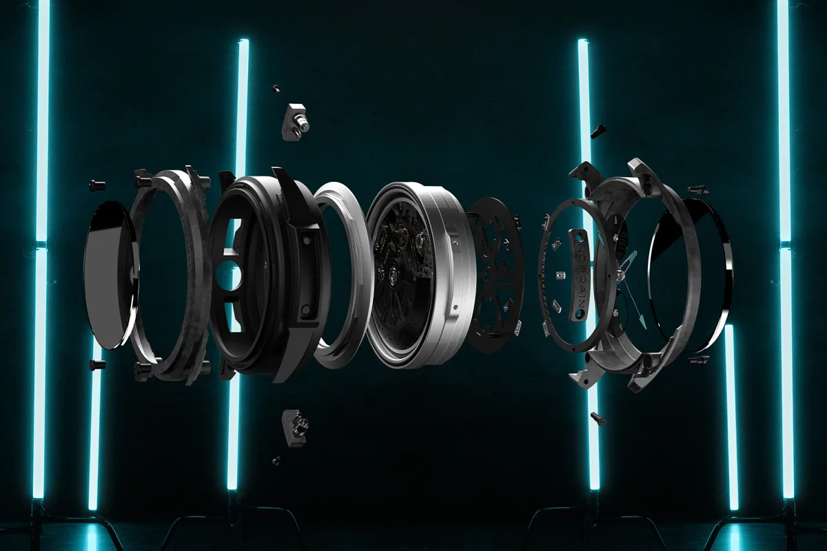 Norqain Wild One Skeleton Chrono watch design and case